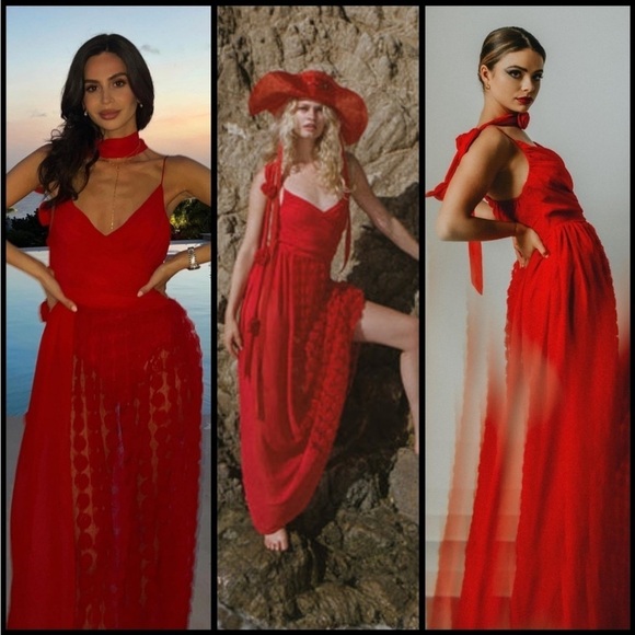 For Love And Lemons Dresses & Skirts - NEW  For Love and Lemons Hannah Maxi Dress Size S Red